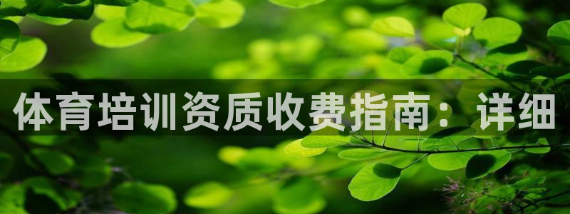 极悦娱乐成7O777：体育培训资质收费指南：详细
