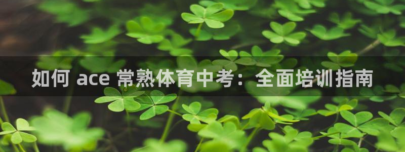 极悦平台官方网站是什么：如何 ace 常熟体育中考：全面培训